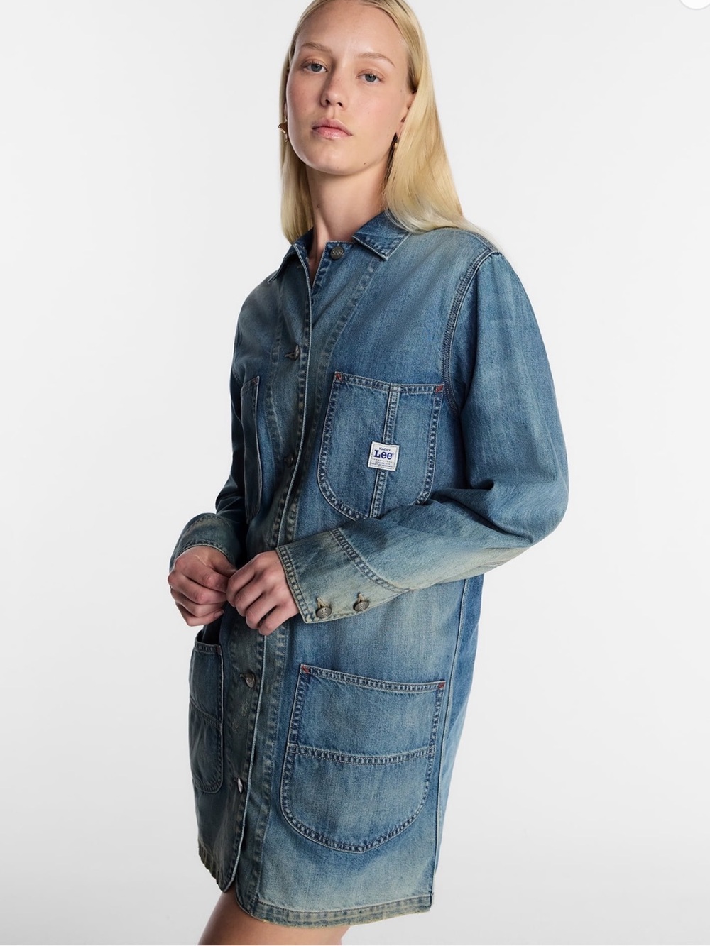 Kacey Lee Musgraves Women’s Denim Chore Long Sleeve Dress NWT